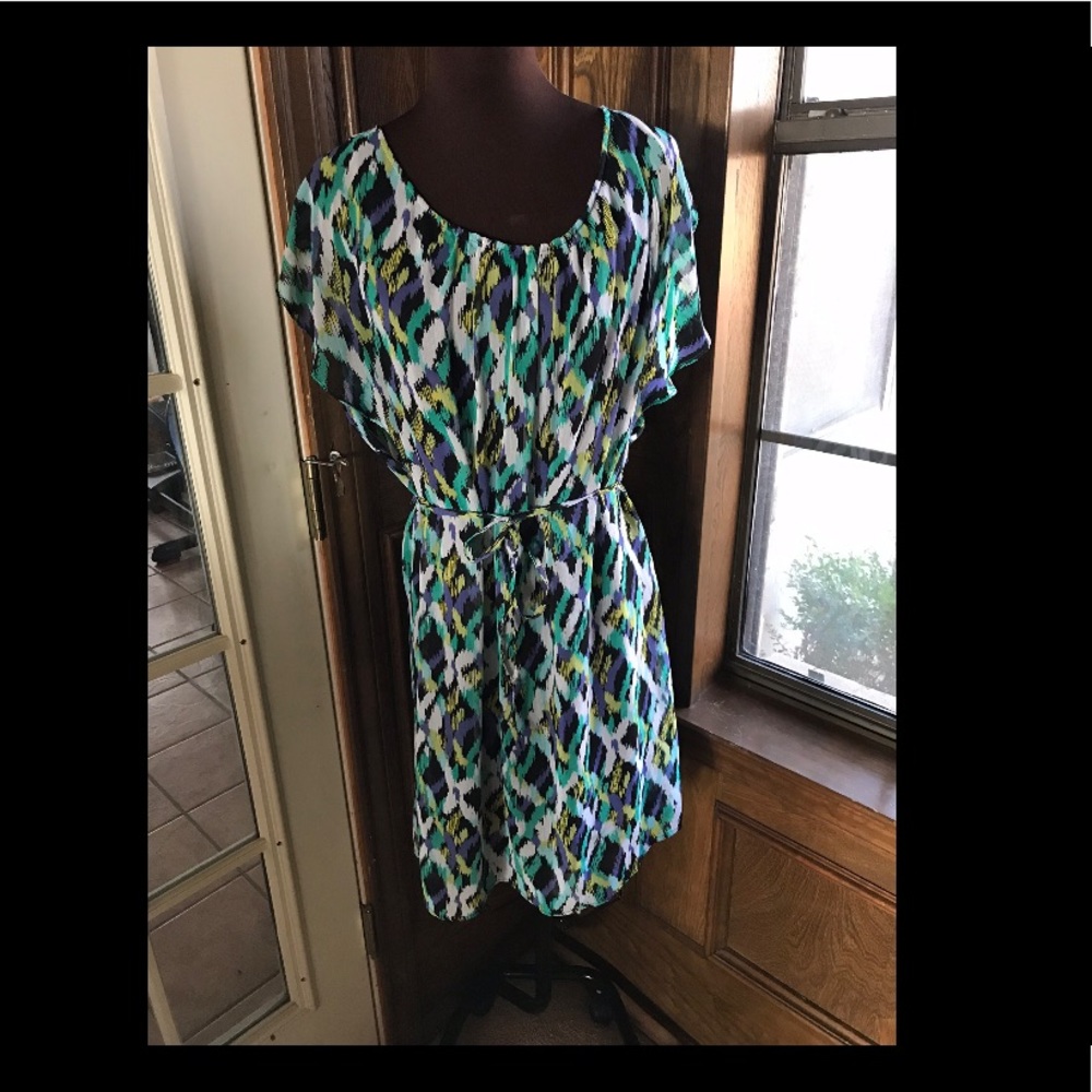 Diamond Print Midi Dress
